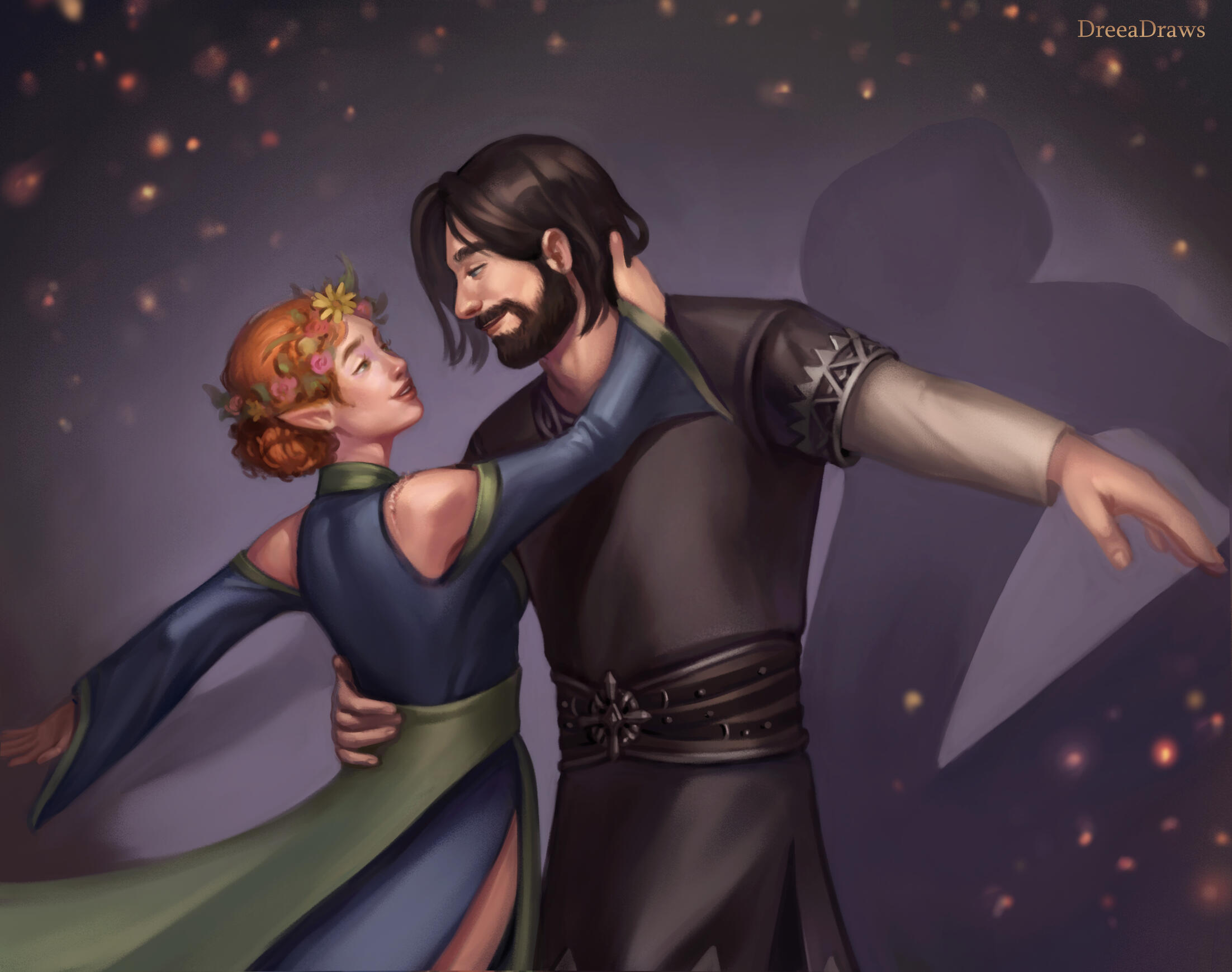 Isyl and Kaldrick dancing, commissioned by Broseidon