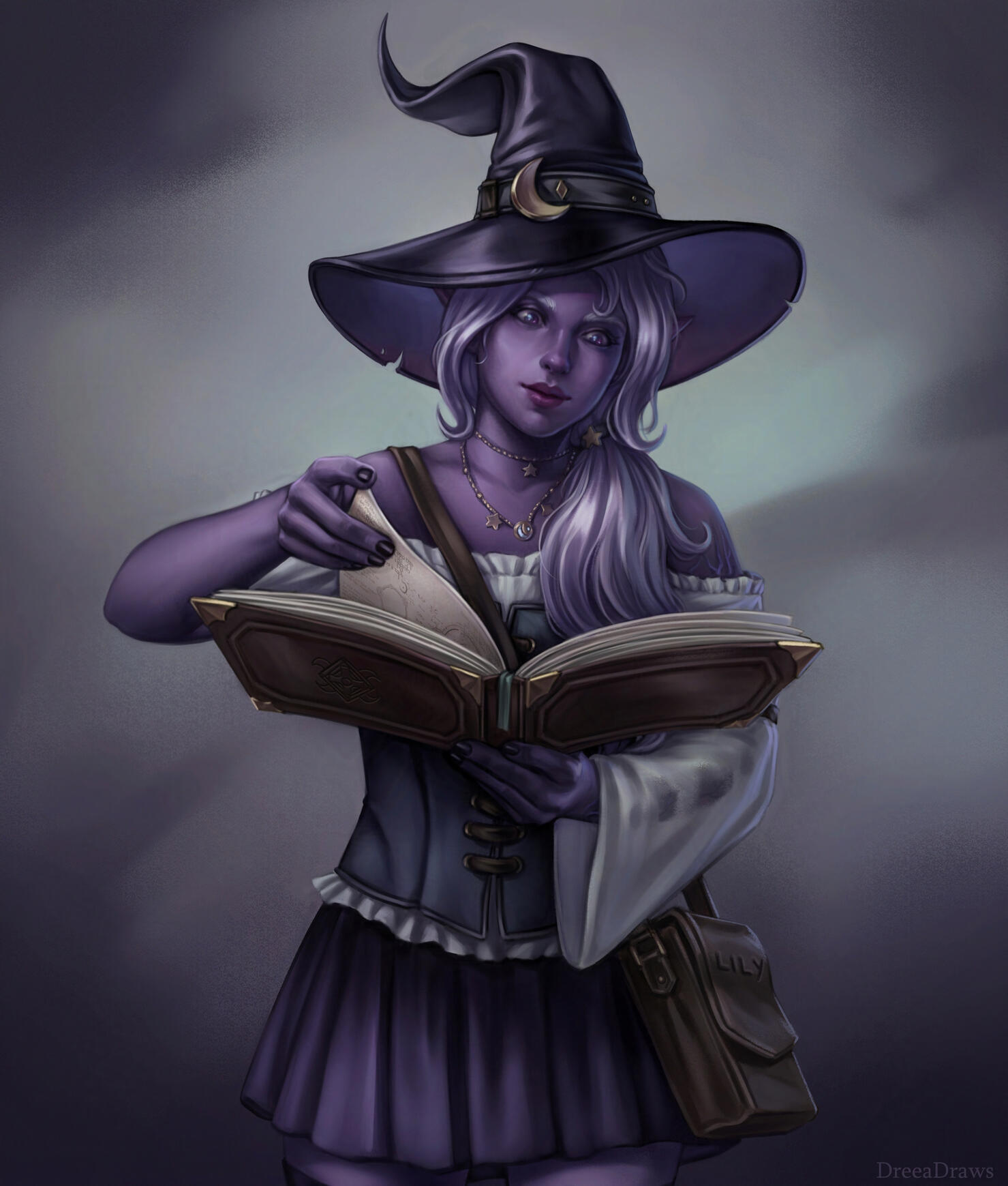 Lily, Drow Witch, commissioned by Bheaboo