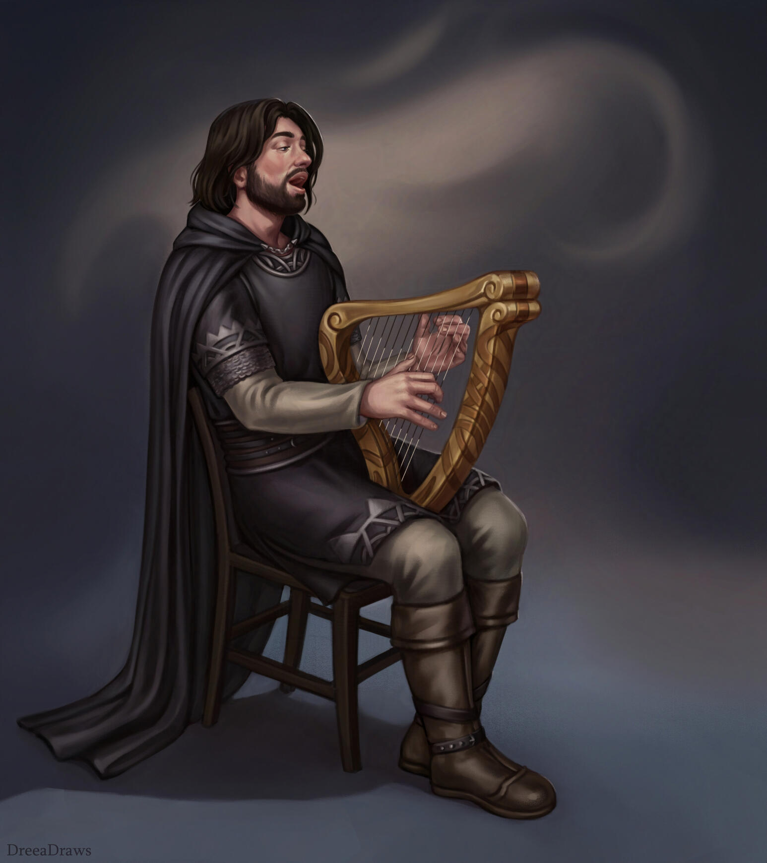 Kaldrick, the bard. Commissioned by Broseidon